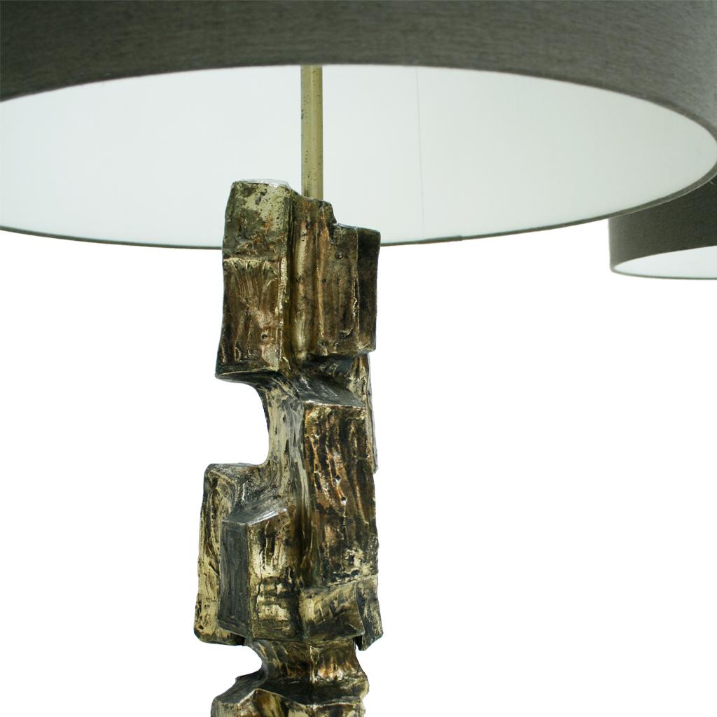 Pair of Metal Brutalist Table Lamps Designed by Maurizio Tempestini In Excellent Condition In Madrid, ES