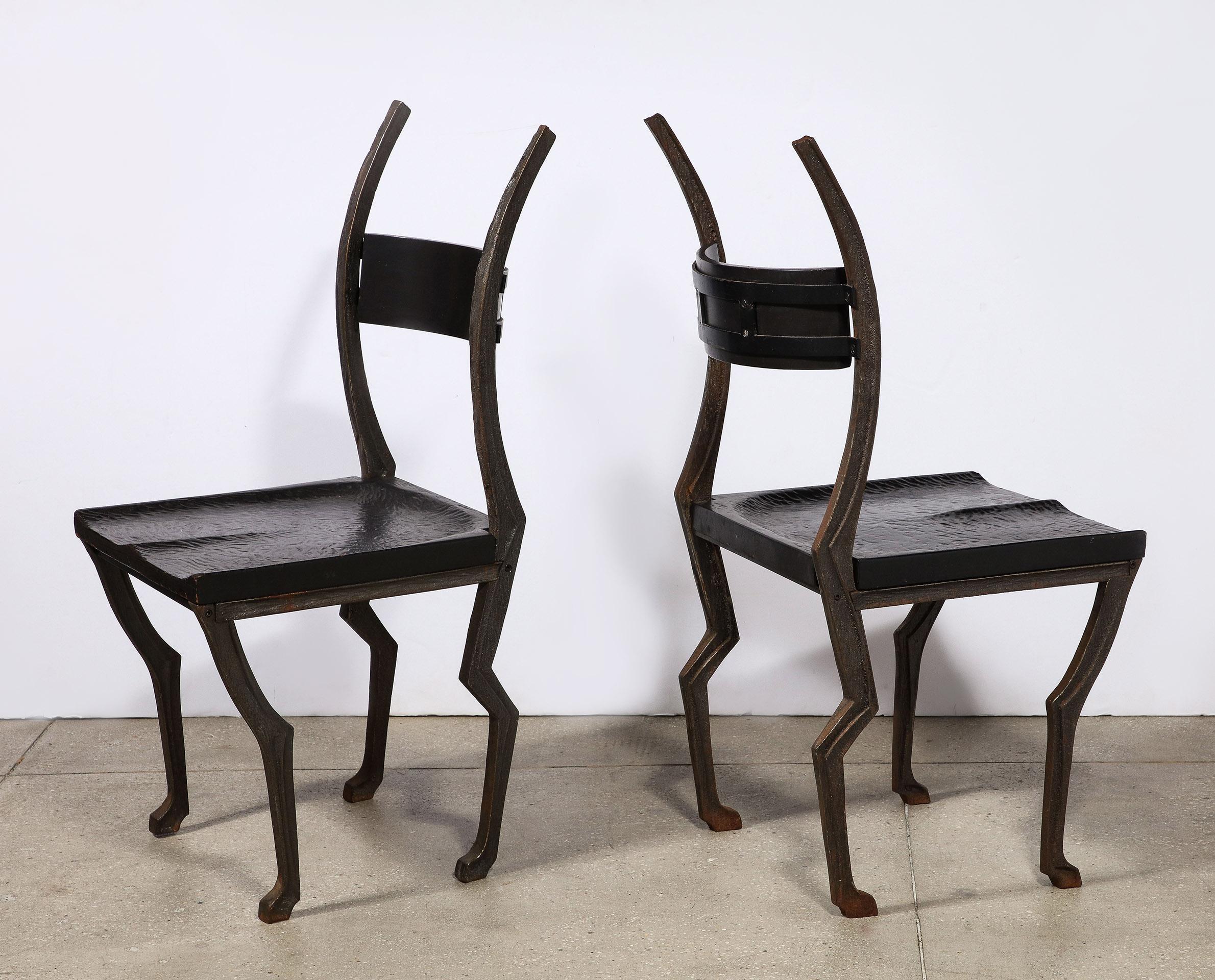 Pair of Metal Chairs by Laura Johnson Drake In Good Condition For Sale In New York, NY