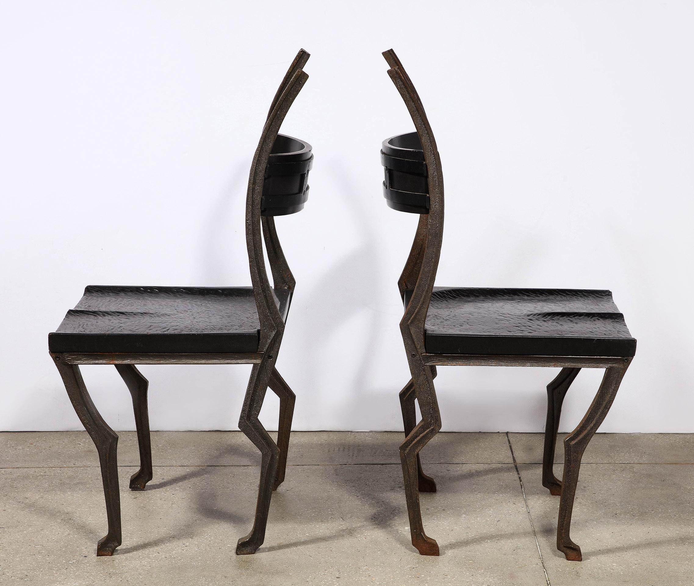 20th Century Pair of Metal Chairs by Laura Johnson Drake For Sale