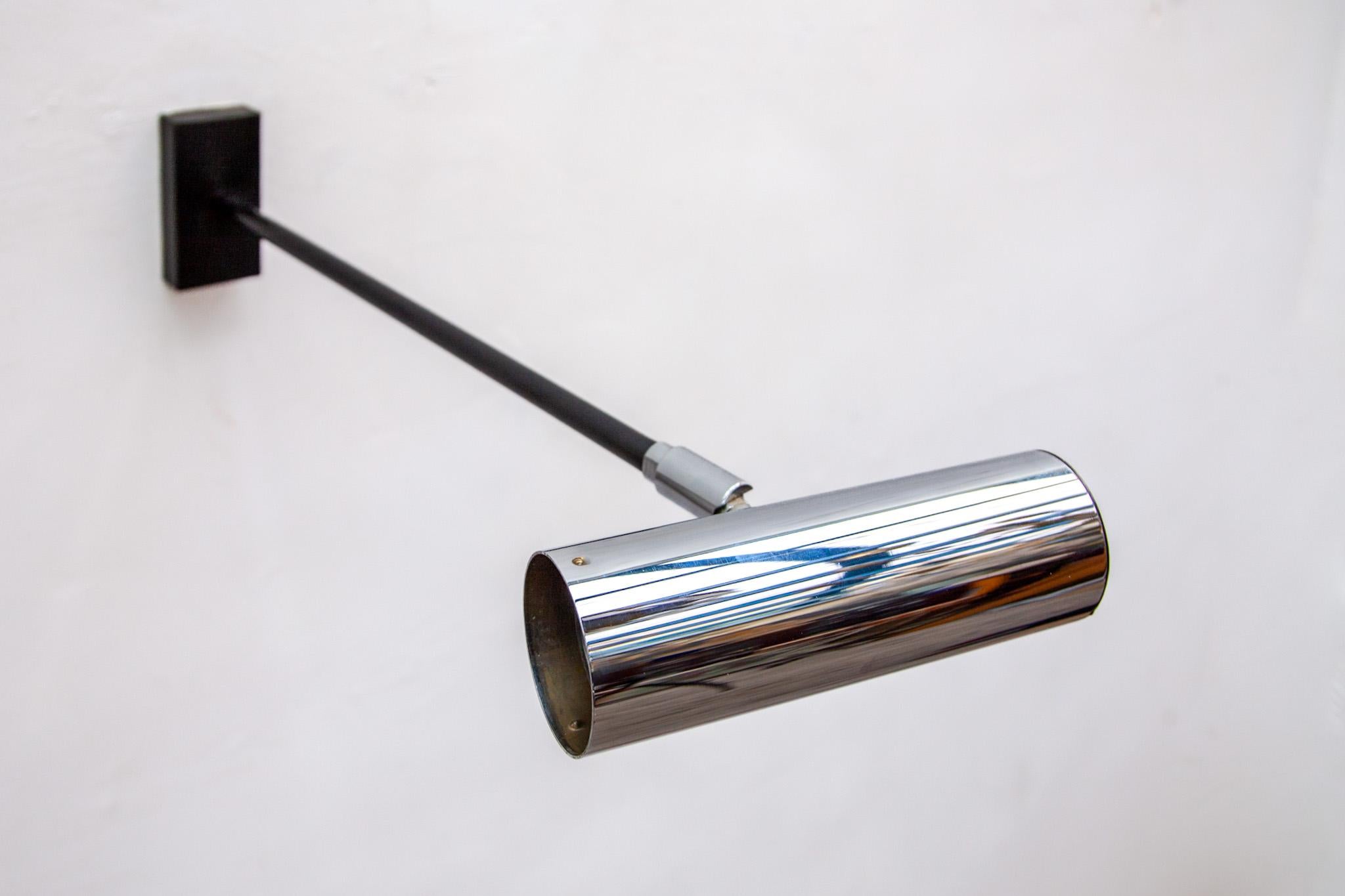 Pair of Metal Chrome Adjustable Wall Lights from Staff, Germany, 1960s For Sale 9