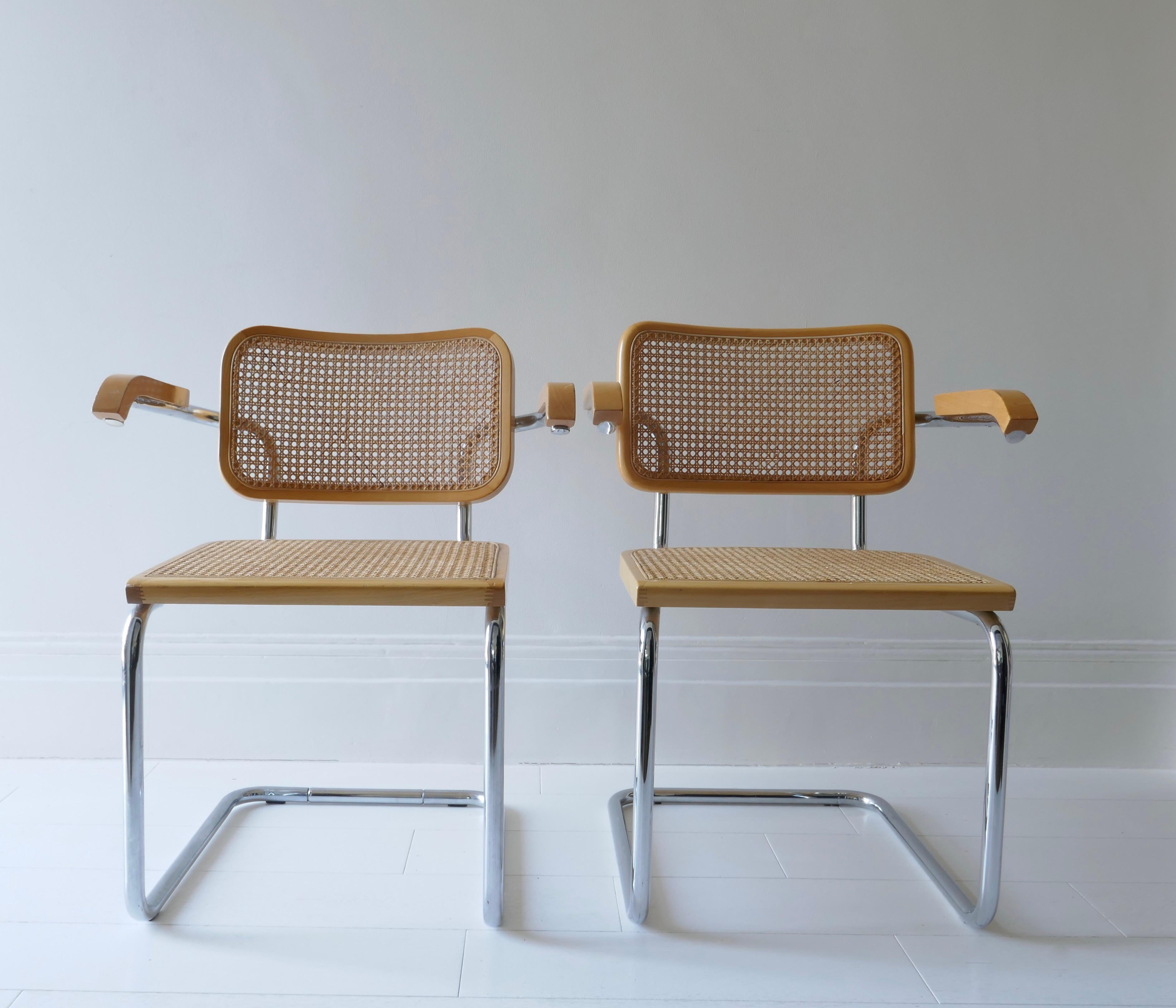 Pair Of Metal chrome and  Cane Armchairs , Italy 1970s For Sale 4