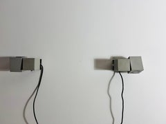 Pair of Metal Cubic Wall Lamps by Kaiser Leuchten, Germany 1970s