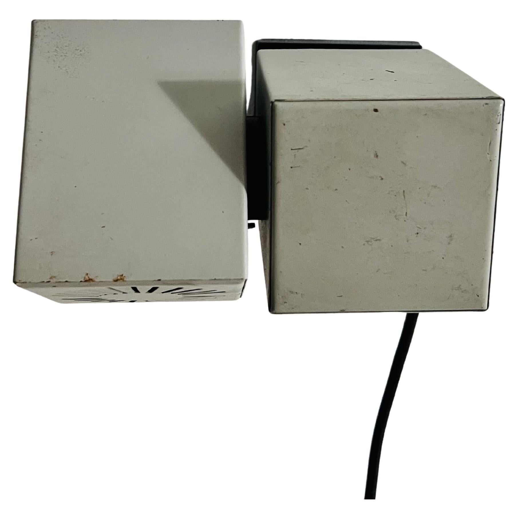 Pair of Metal Cubic Wall Lamps by Kaiser Leuchten, Germany 1970s