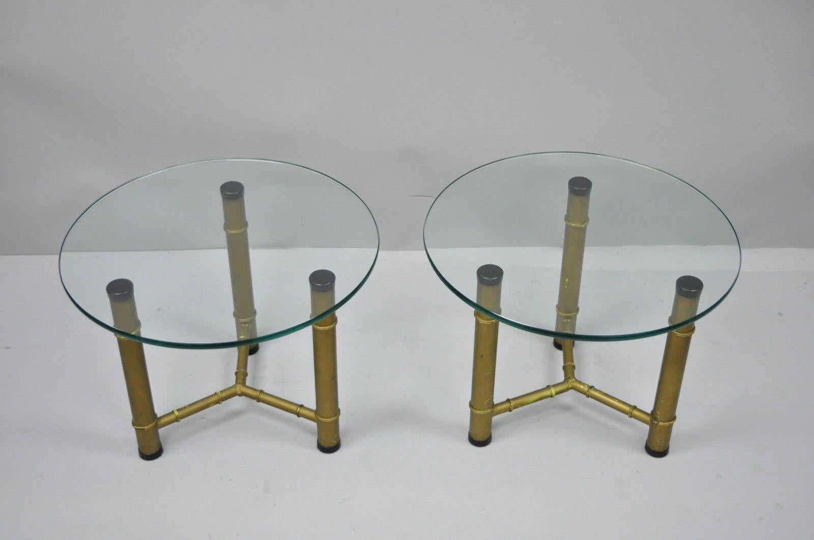 round glass top metal end table