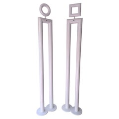 Pair of Metal Floor Lamps Boy and Girl by Remo Buti for Neofos, Italy, 1980s