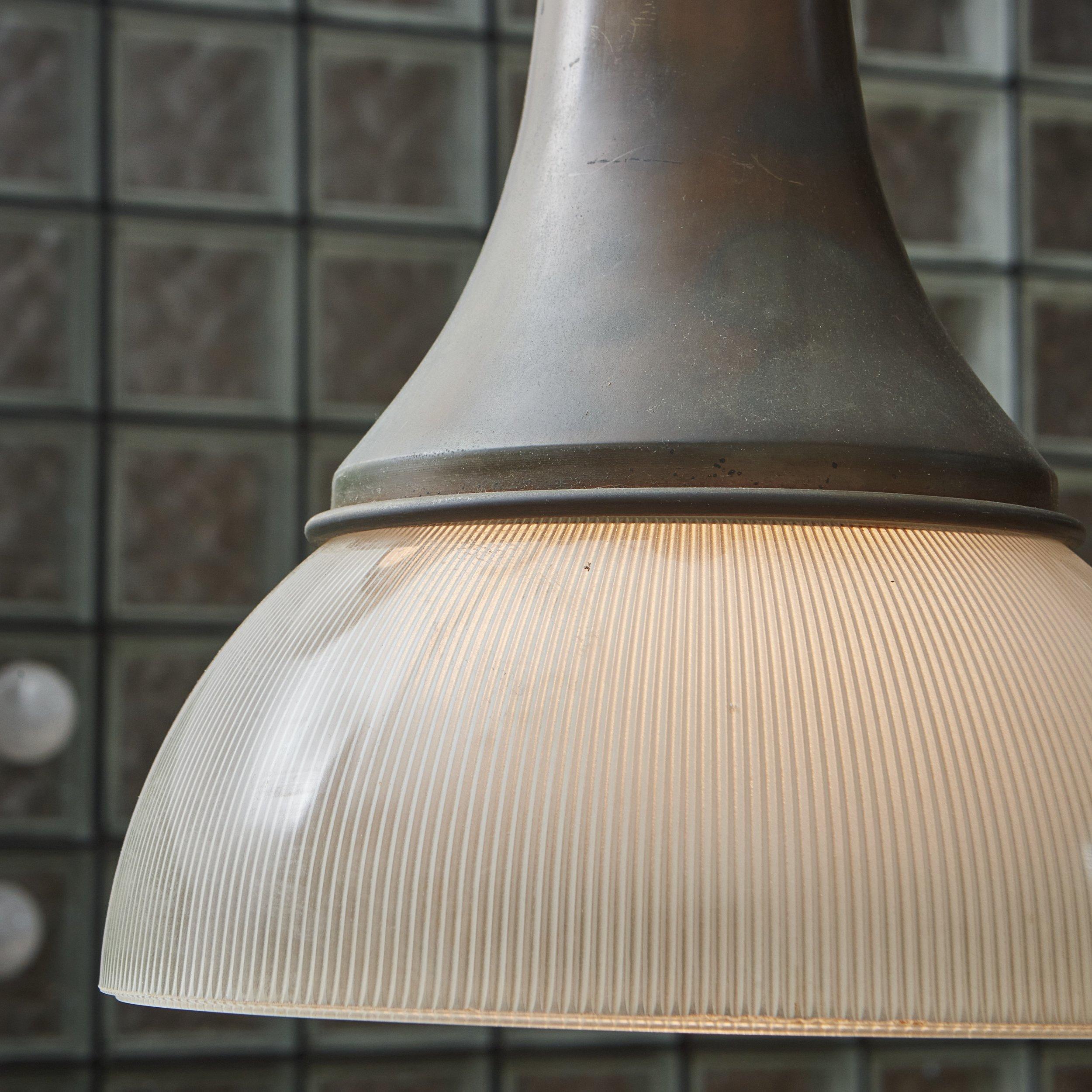 Pair of Metal + Glass Pendant Lights in the Style of Sergio Mazza, Italy 1960s For Sale 2