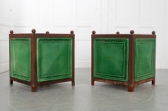 Pair of Metal & Glazed Terracotta Citrus Planters