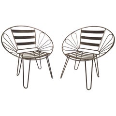 Pair of Metal Hoop Chairs