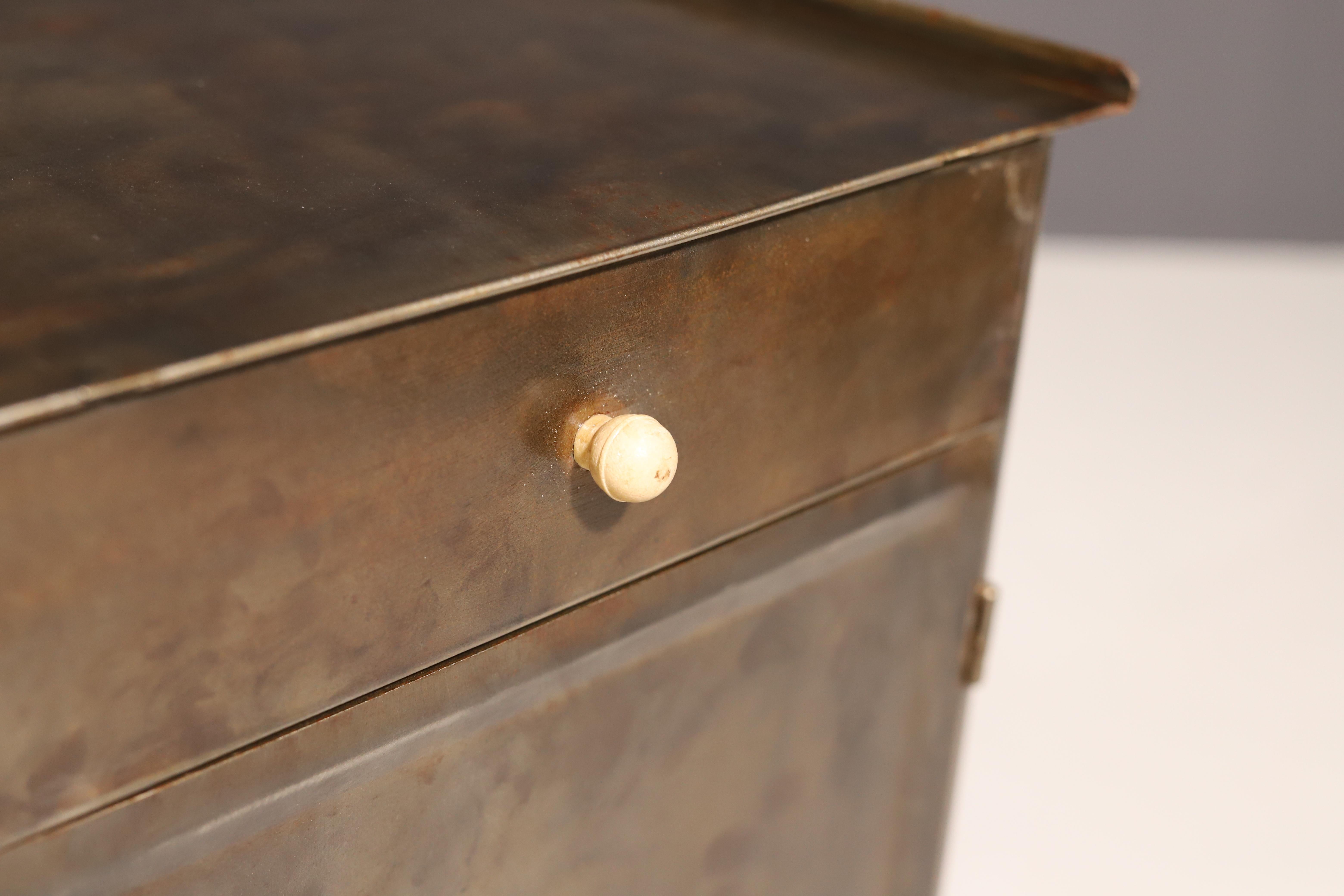 Pair of metal industrial bedside tables, 1960’s, Czechoslovakia 5