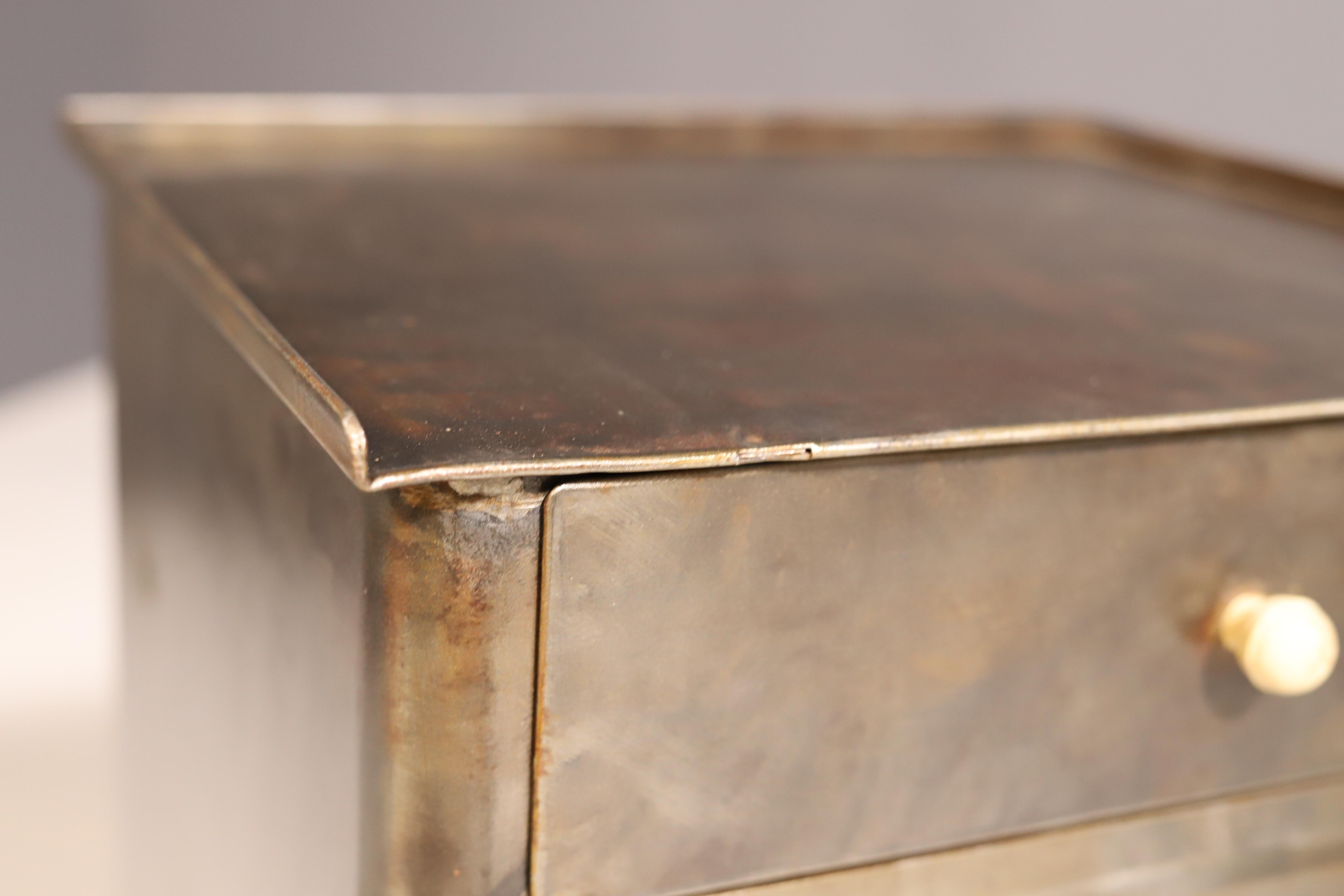 Pair of metal industrial bedside tables, 1960’s, Czechoslovakia 8