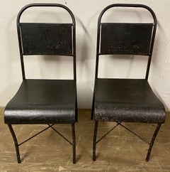 Pair of Metal Industrial Side Chairs
