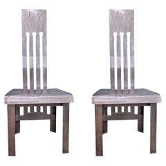 Paire de chaises d'appoint industrielles en métal