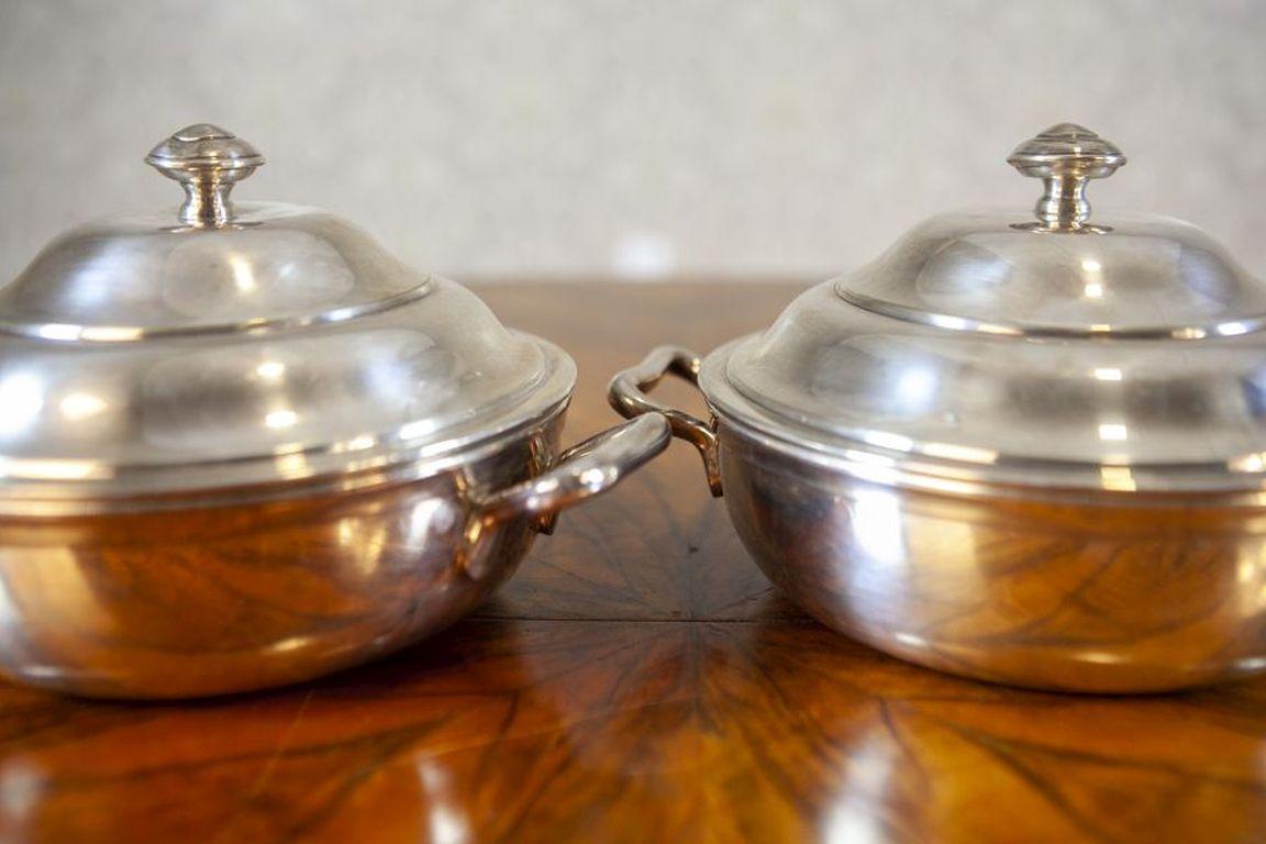 Plated Pair of Metal Kitchen Vessels from the Mid. 20th Century For Sale