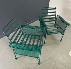 Pair of Metal Lounge Chairs By Woodard in the Style of Josef Hoffman