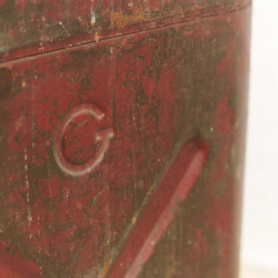 Pair of Metal Military Red and Blue Gasoline Tanks, circa 1950 For Sale 8