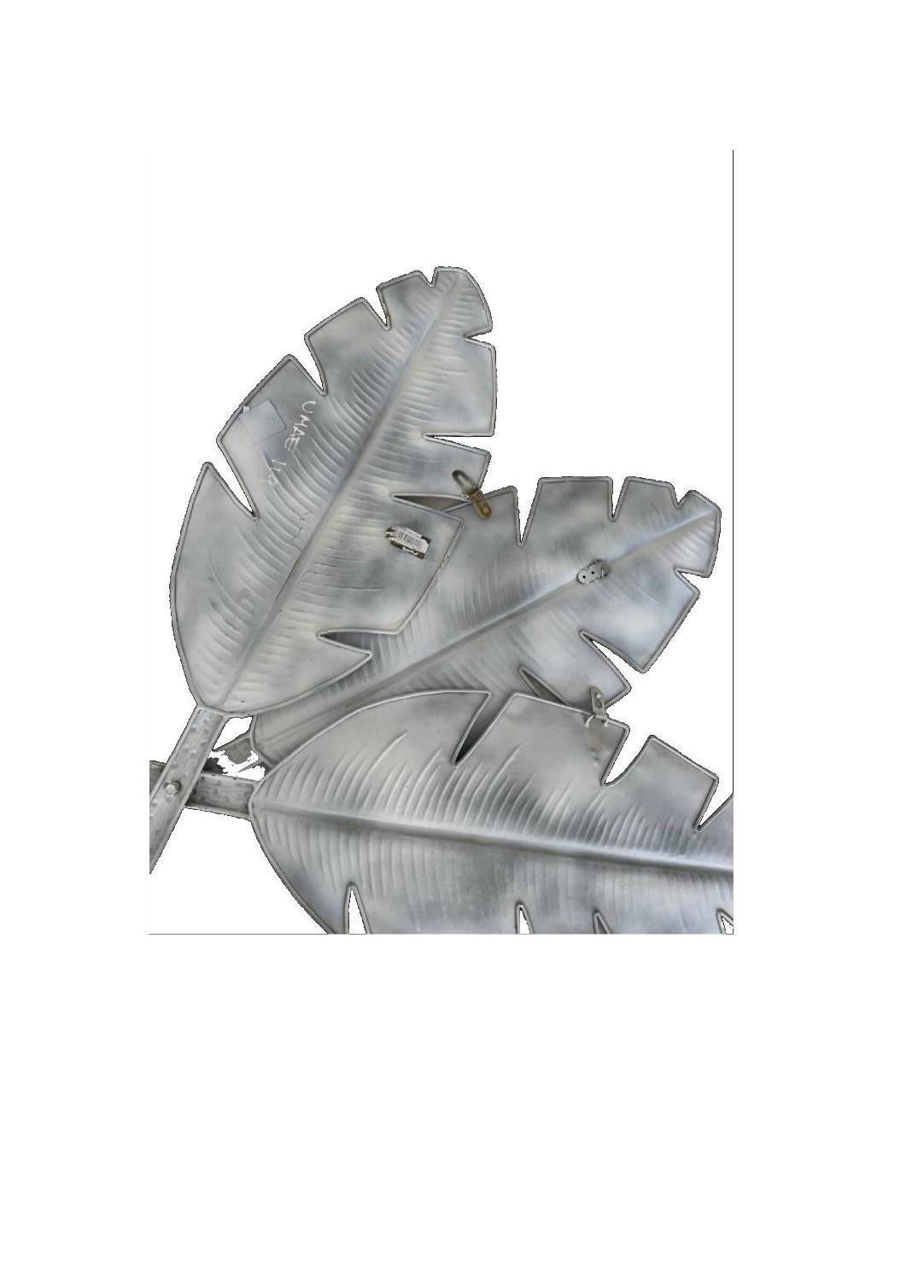 American Pair of Metal Palm Leaf Wall Sculptures For Sale
