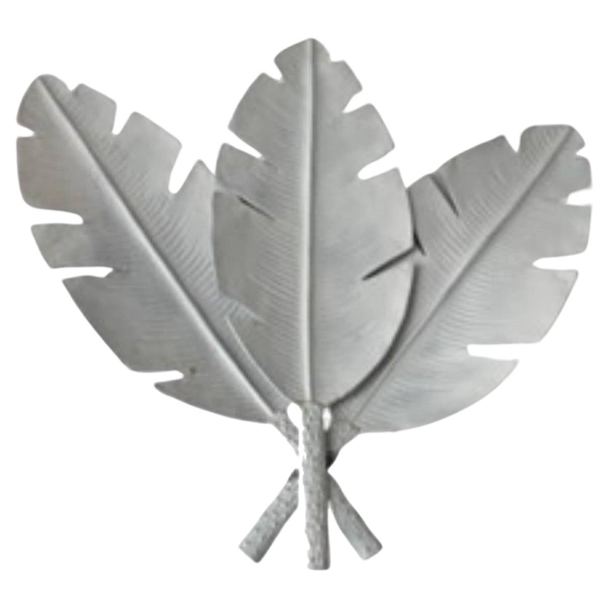 Pair of Metal Palm Leaf Wall Sculptures For Sale