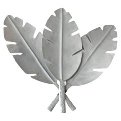 Retro Pair of Metal Palm Leaf Wall Sculptures