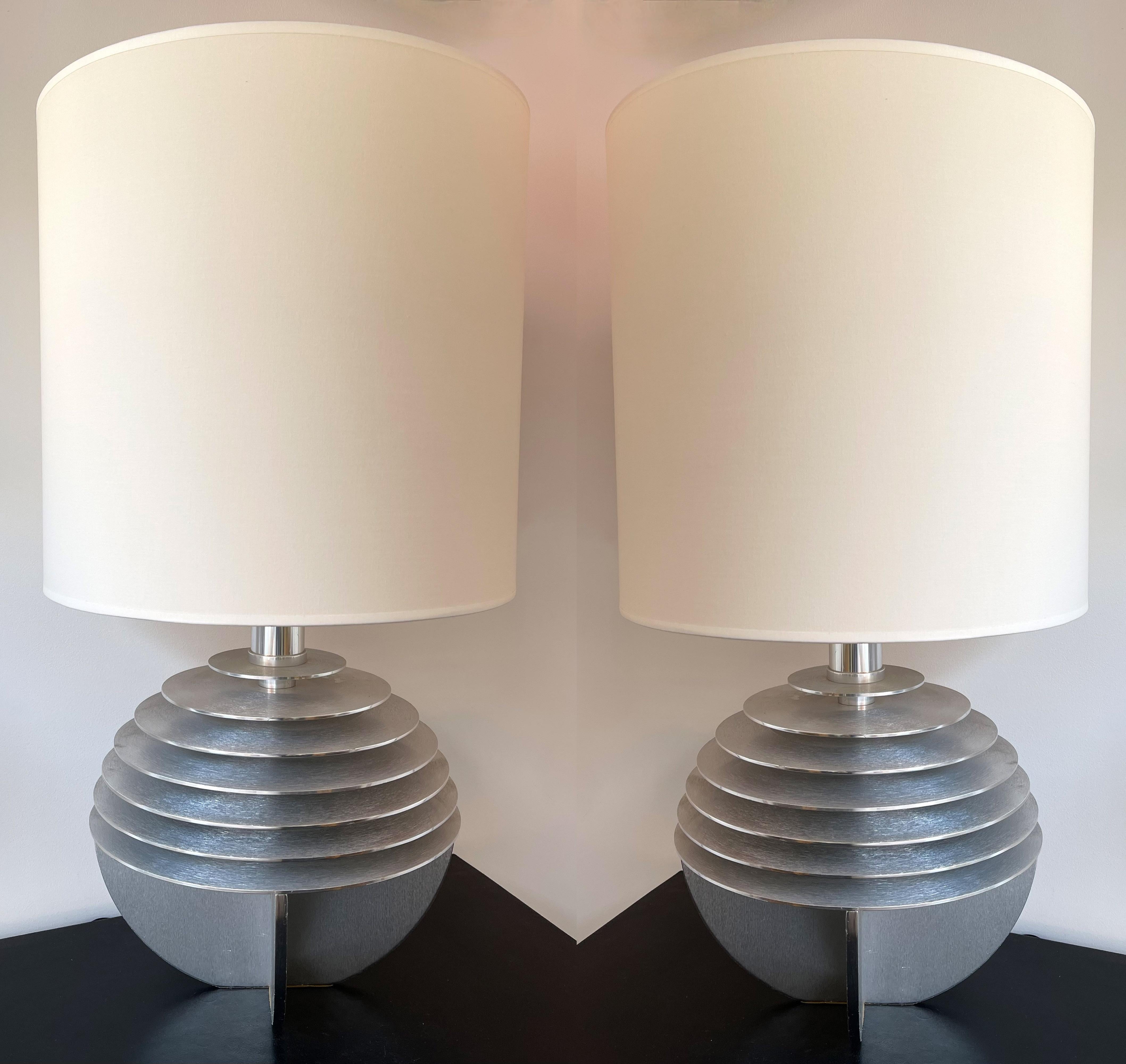 Pair of Metal Saturn Lamps by Banci, Italy, 1970s 5