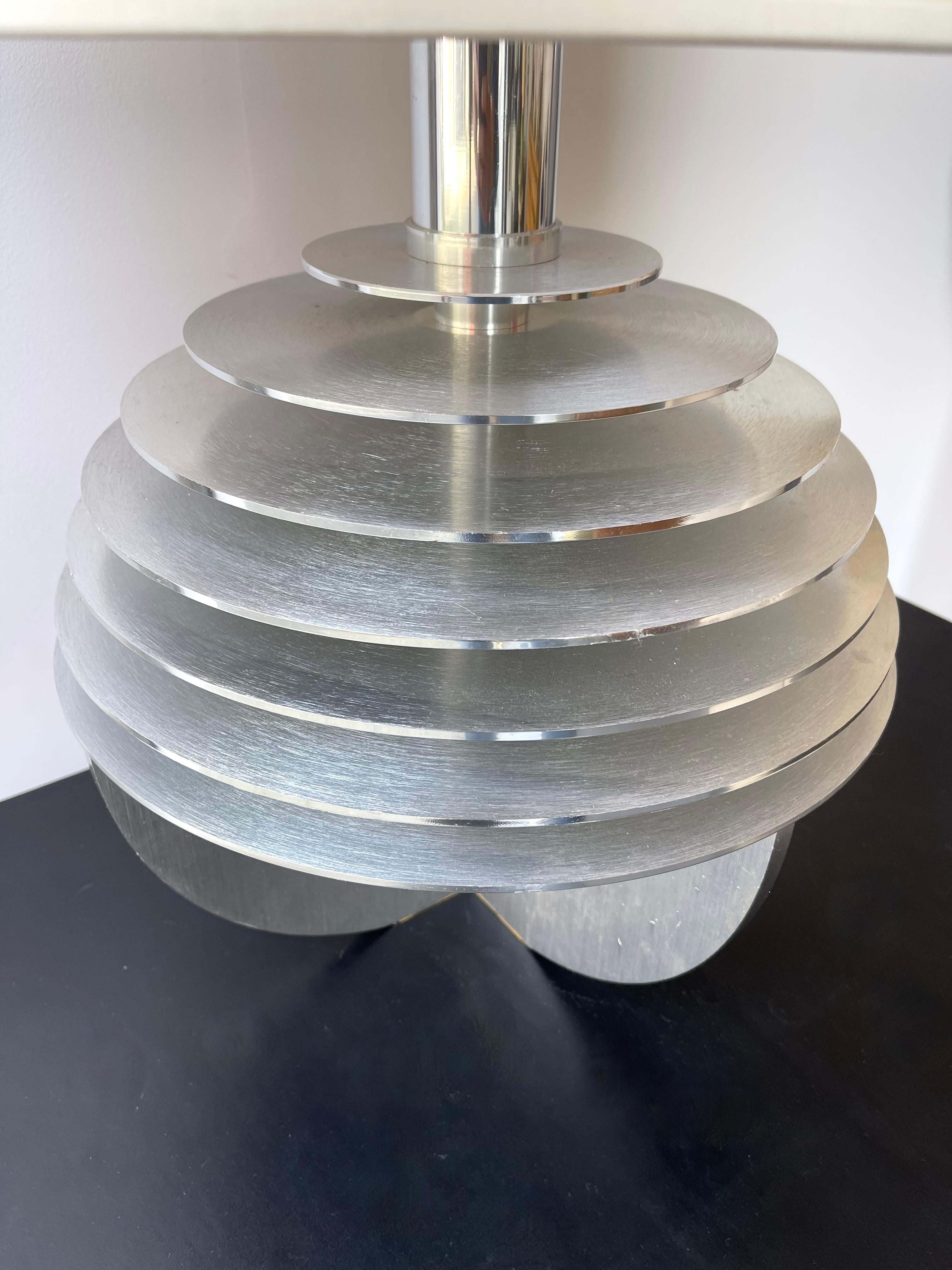 Rare model of Mid-Century Modern Space Age pair of Saturn disc ball lamps in metal by the italian design manufacture Banci. Nice shades made for. Famous design like Stilnovo, Joe Colombo, Arteluce, Arredoluce, Lumi, Luci, Rggiani, Sciolari, Werner