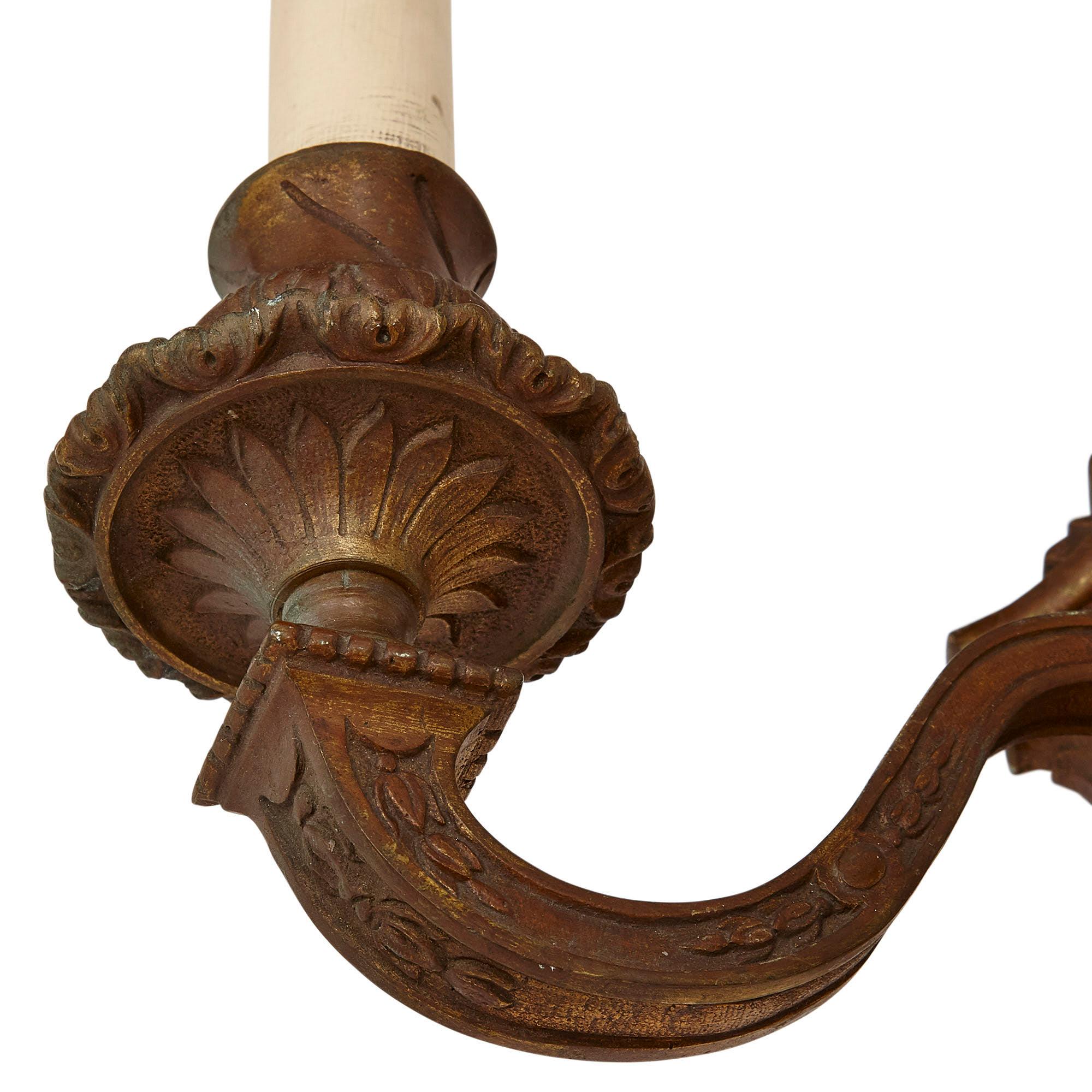 20th Century Pair of Metal Sconces Designed in the Neoclassical Style For Sale