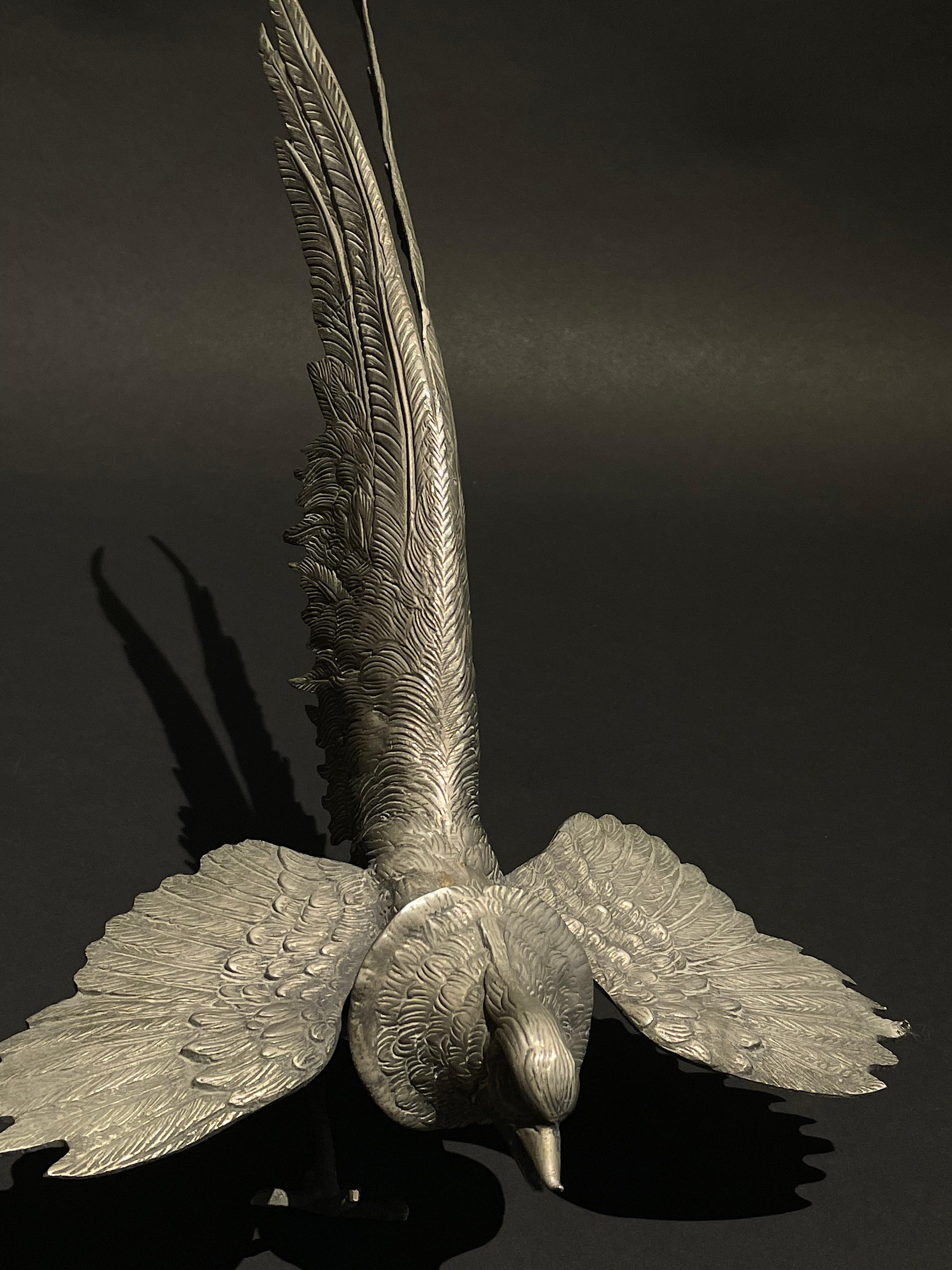 Ein Paar Metallskulpturen mit mythologischen Vögeln aus dem späten 19. Jahrhundert im Zustand „Gut“ im Angebot in Vicenza, VI