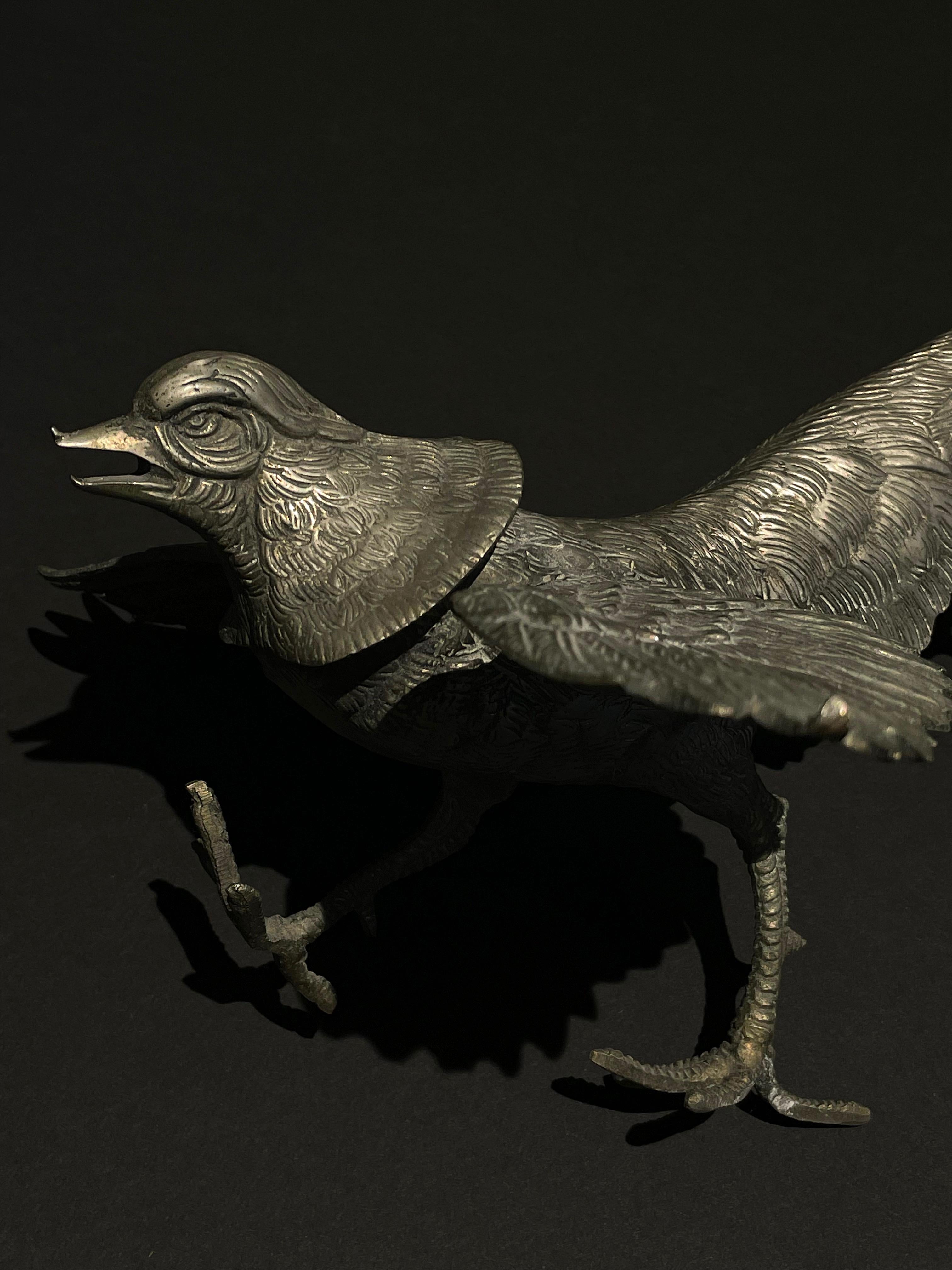 19th Century Pair of metal sculptures depicting mythological birds, France late 19th For Sale