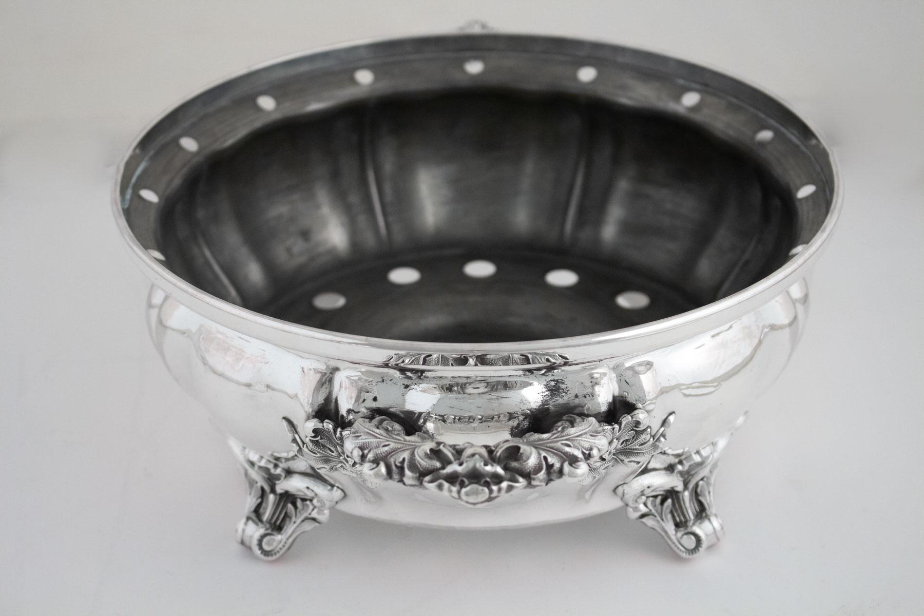 Pair of Metal 'Silver Lined' Warmer Round Dish and Bell 4