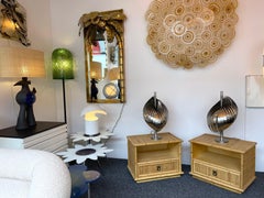 Pair of Metal Spiral Table Lamps by Henri Mathieu, France, 1970s