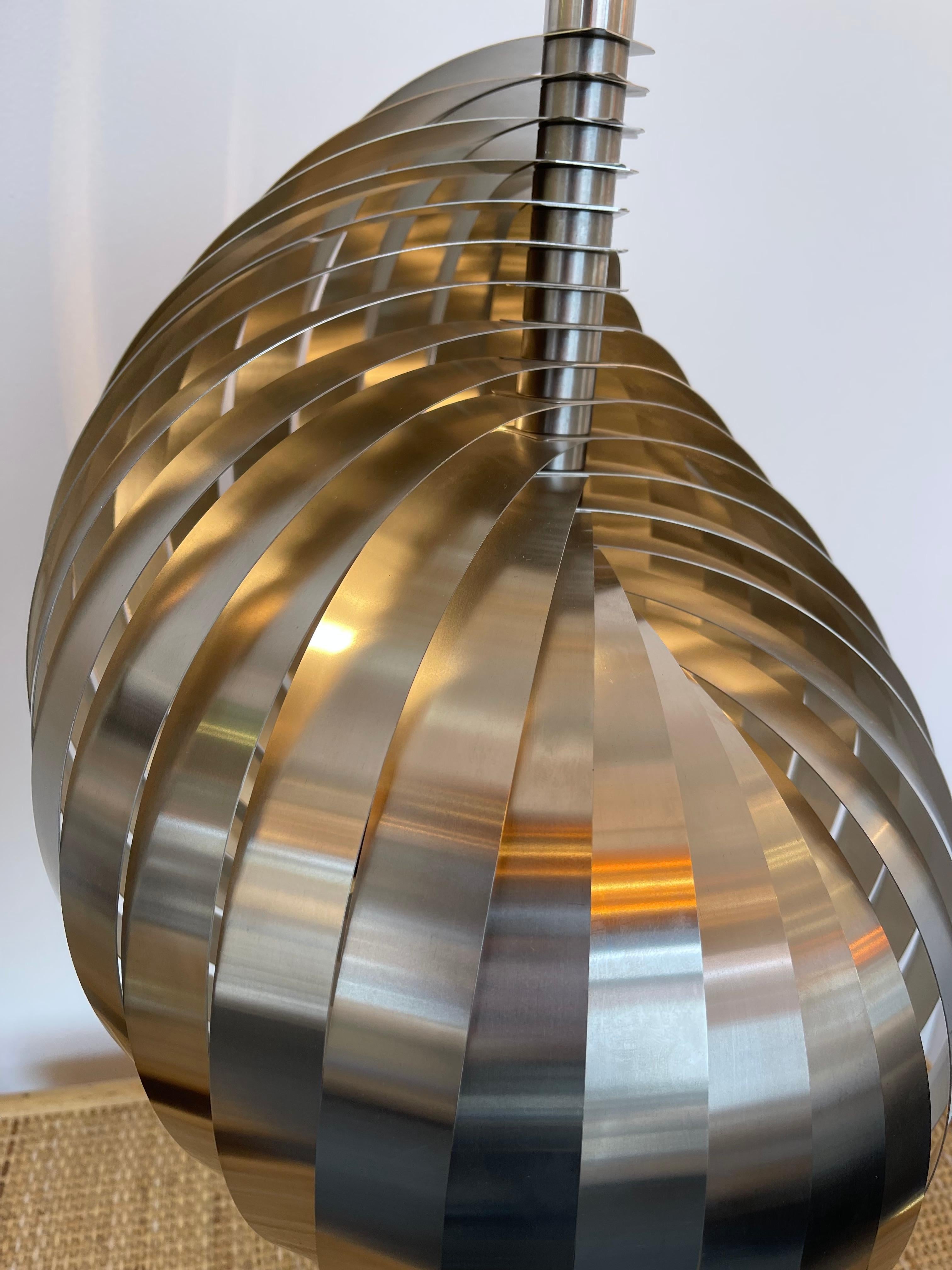 Pair of Metal Spiral Table Lamps by Henri Mathieu, France, 1970s 1