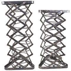 Pair of Metal Spring Adjustable Pedestals