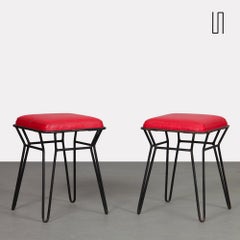 Pair of metal stools, 1960s