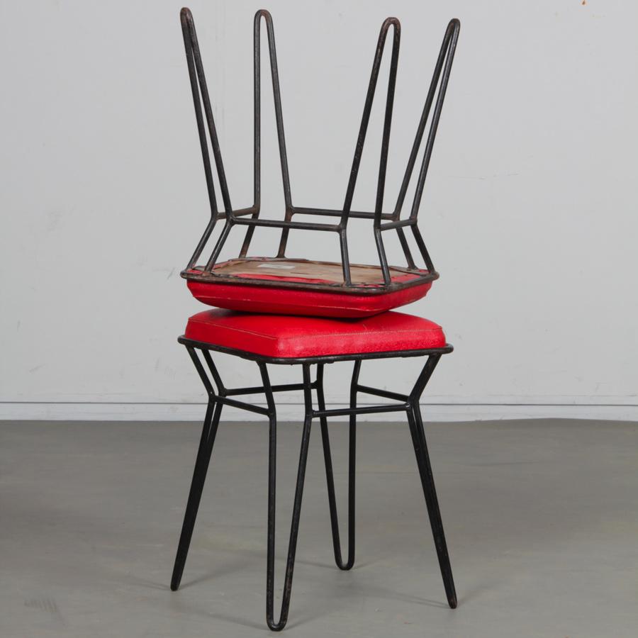 Métal Paire de tabourets en métal, 1960 en vente