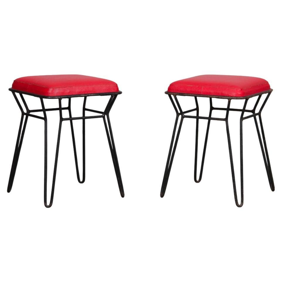 Coppia di sgabelli in metallo, anni '60