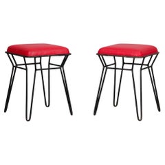 Coppia di sgabelli in metallo, anni '60