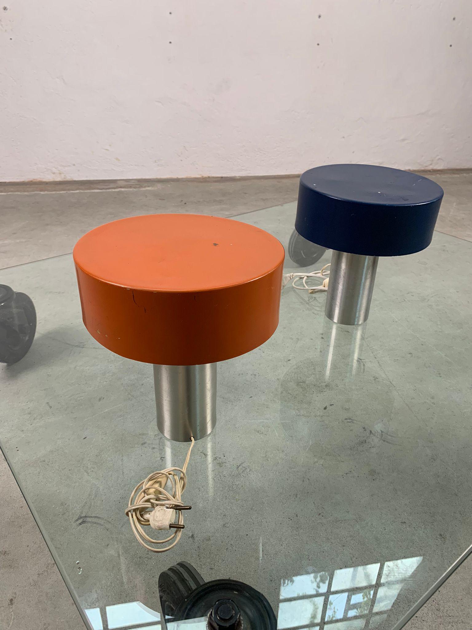 Paire de lampes de table en métal, 1960, France Bon état - En vente à Milano, IT