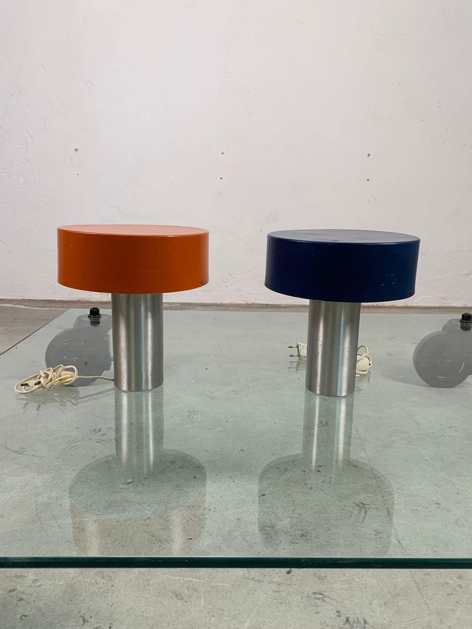 Métal Paire de lampes de table en métal, 1960, France en vente