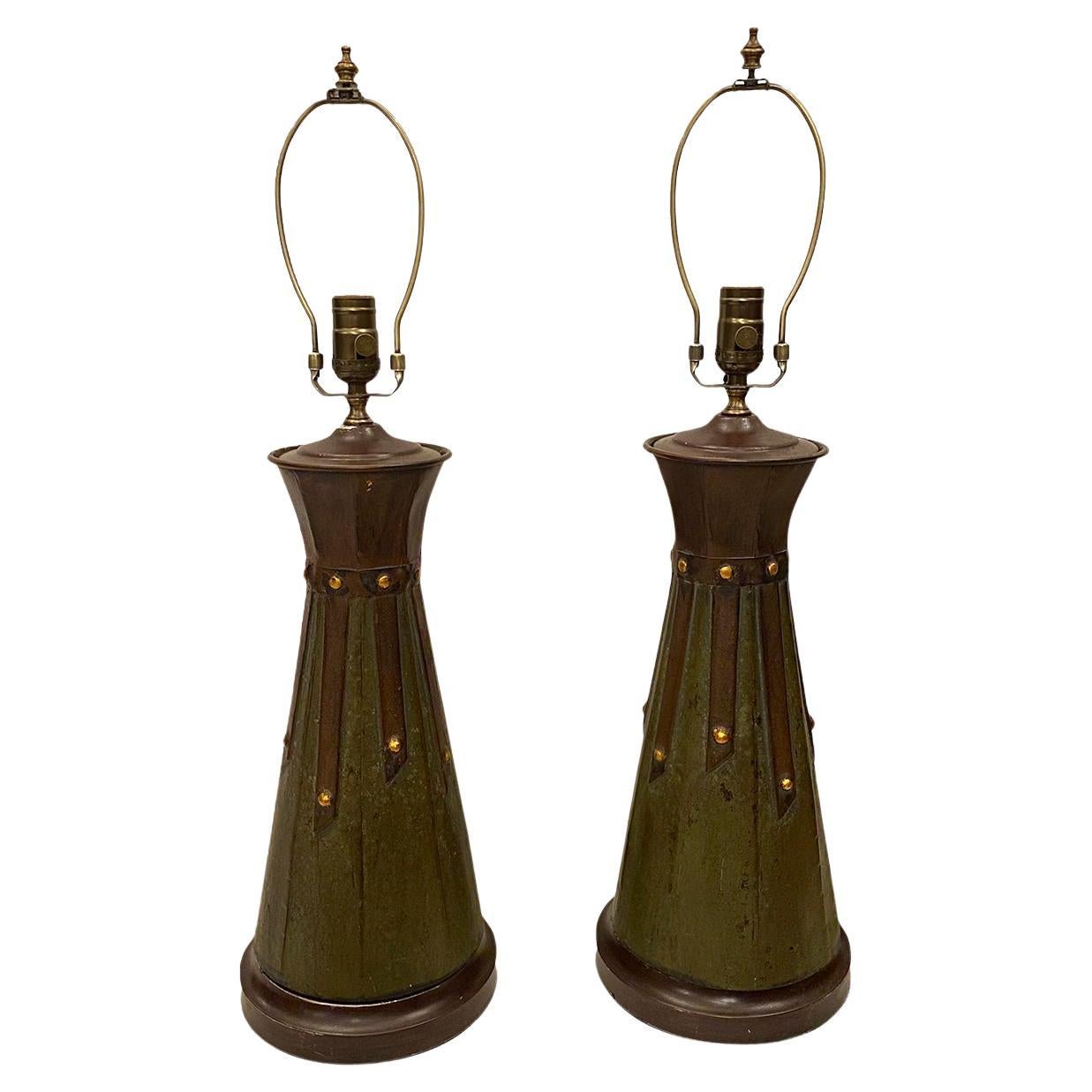 Pair of Metal Table Lamps