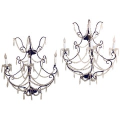 Used Timothy Oulton, Industrial, Wall Sconces, Steel, Crystal, 1990s