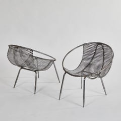 French 20th Century Pair of Metal Tub Chairs