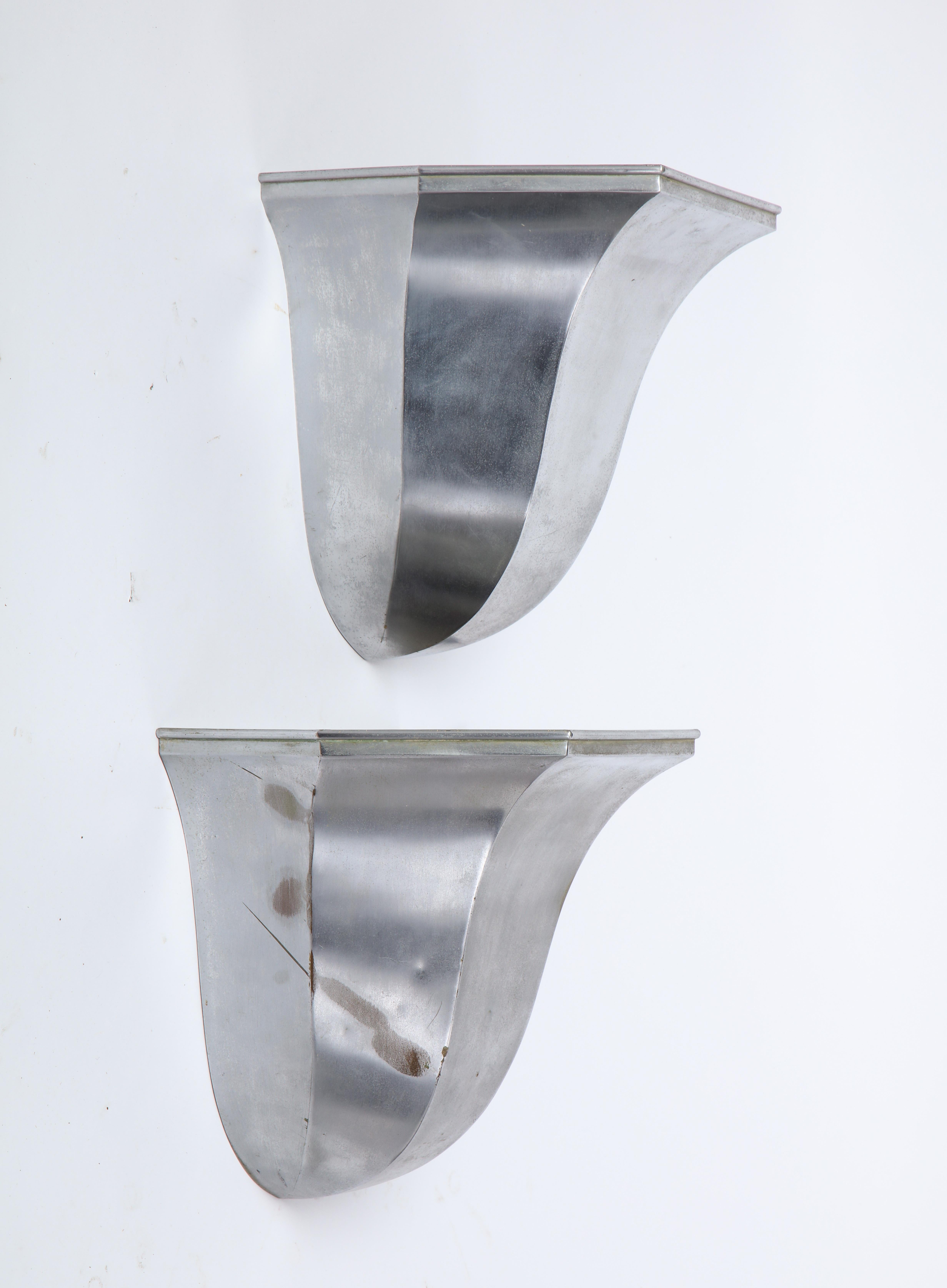 Pair of Metal Tulip-Form Wall Uplights, Modern For Sale 6