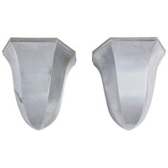 Pair of Metal Tulip-Form Wall Sconces, Modern
