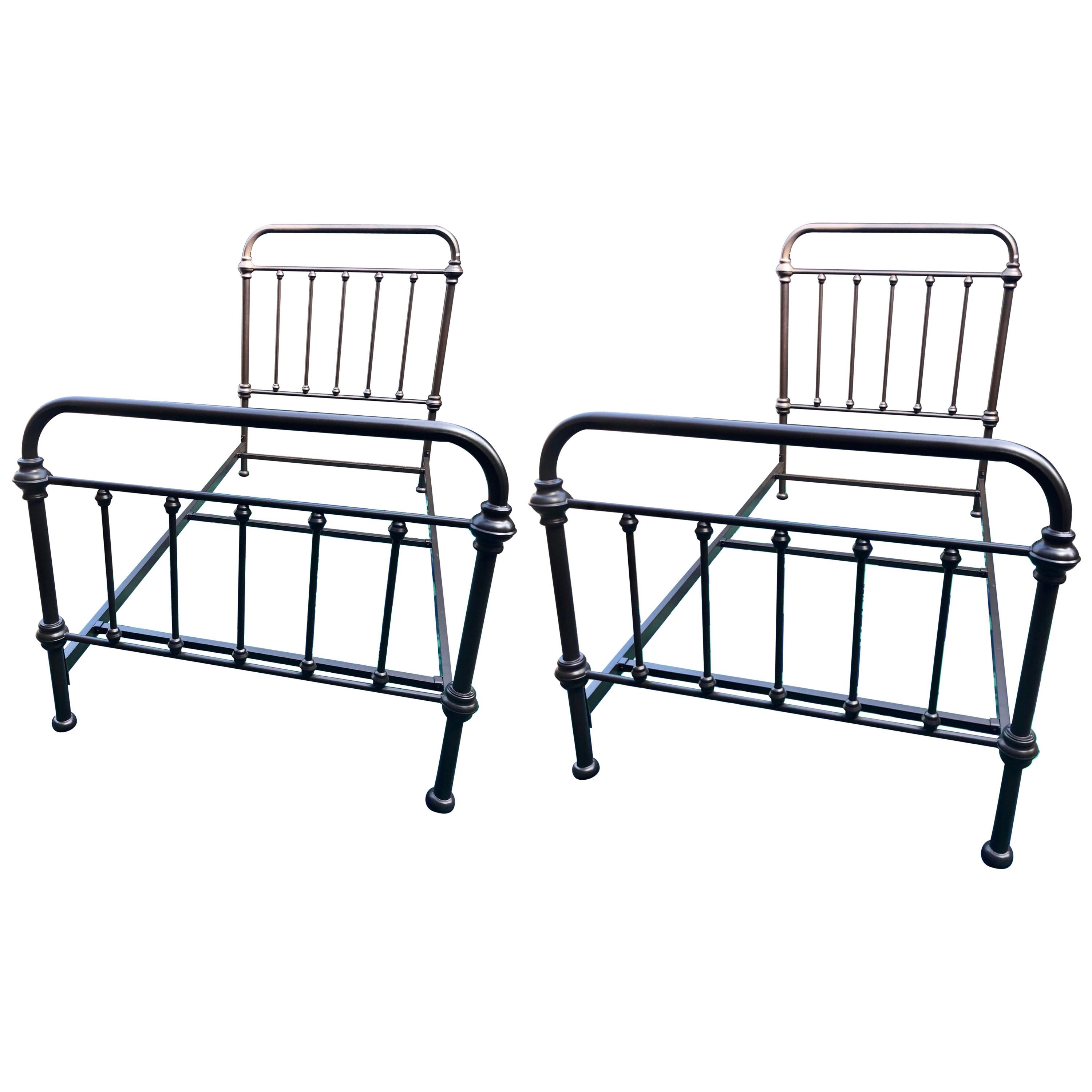 Pair of Metal Twin Sized Bed Frames in Pipe Form