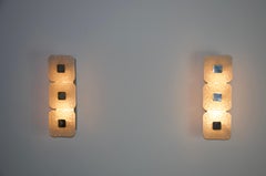 Coppia di lampade da parete in metallo di Kaiser Leuchten, Germania anni '70