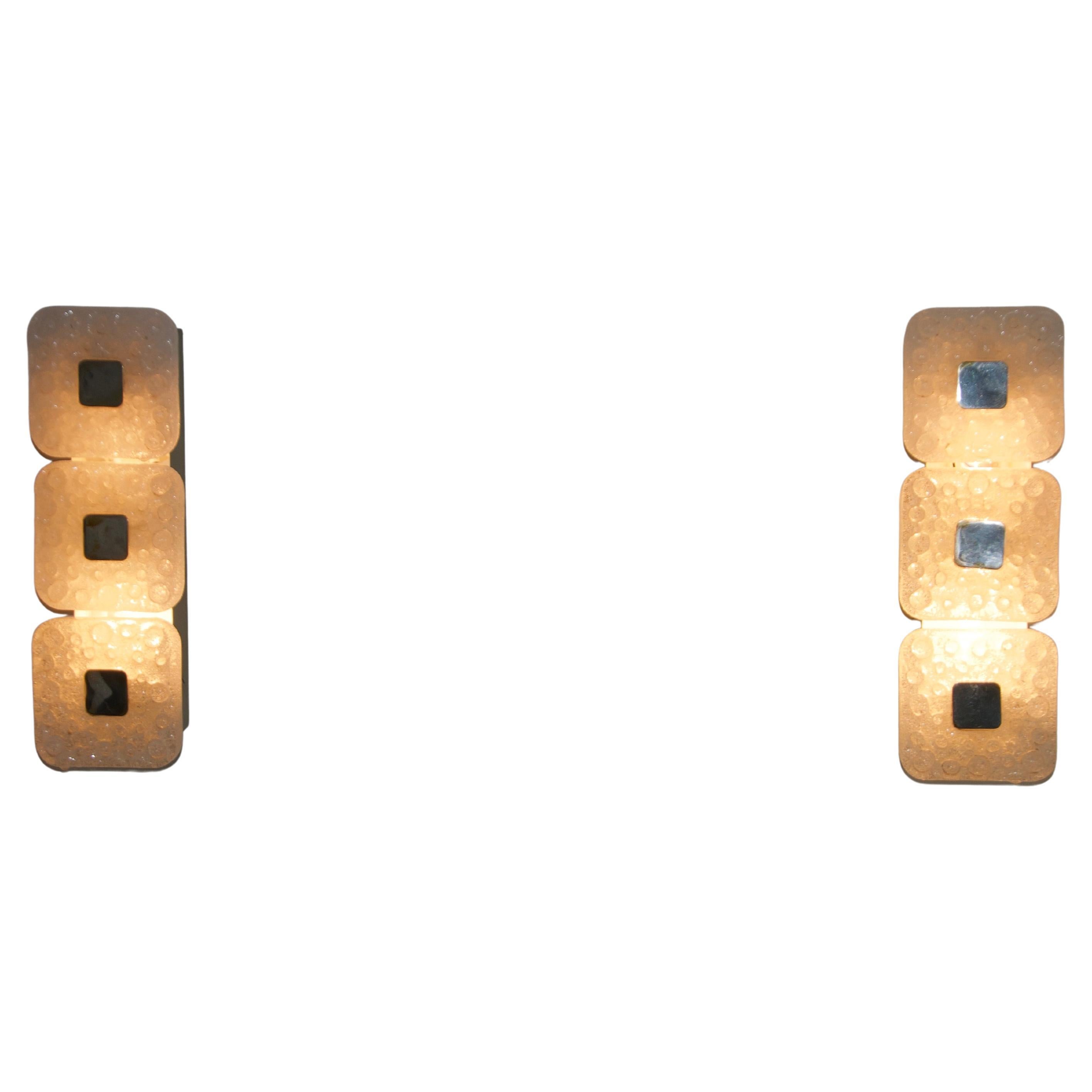 Pair of Metal Wall Lamps by Kaiser Leuchten, Germany 1970s