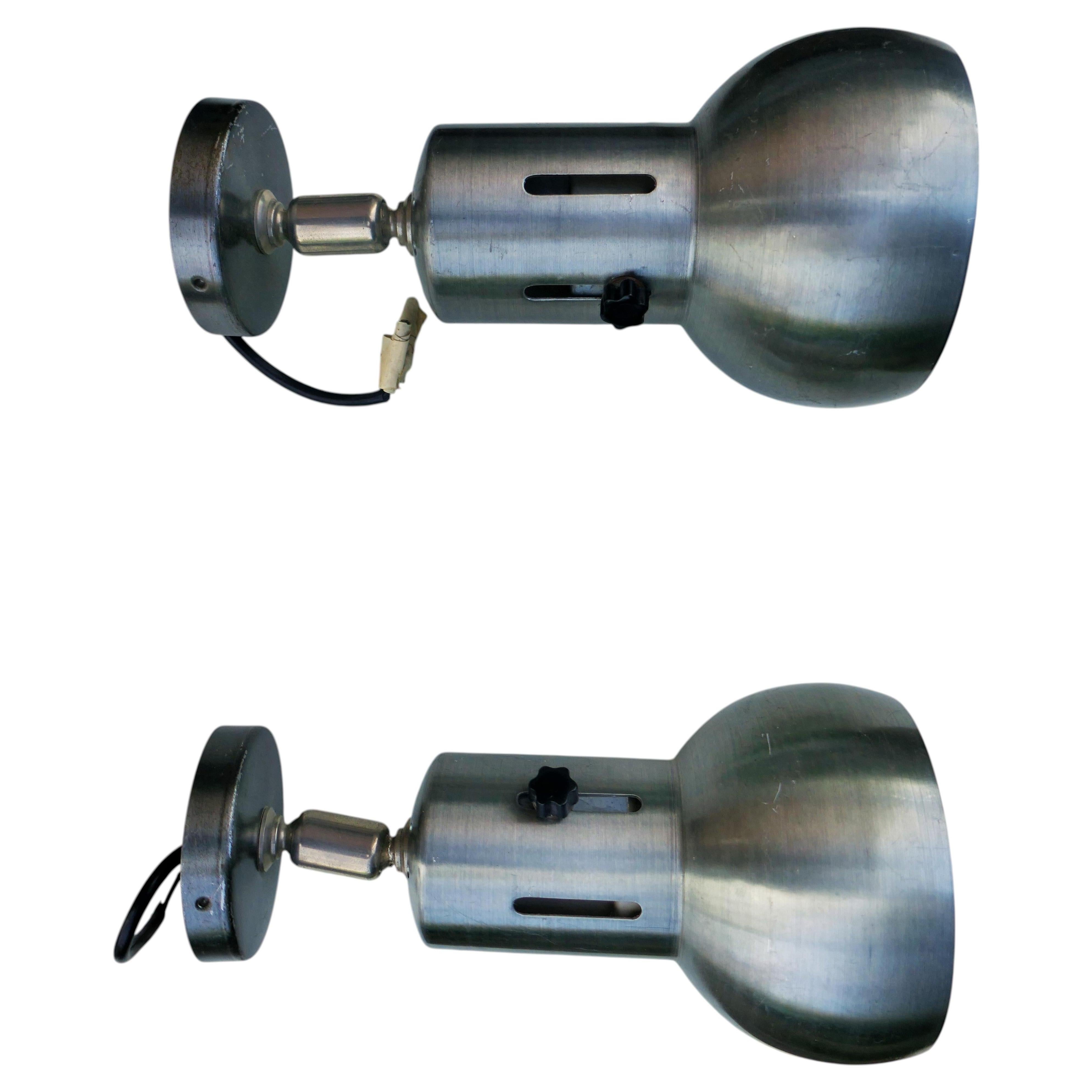 Pair of metal wall lights Adjustable depth with double joint in vendita