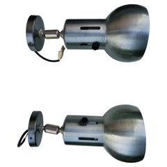 Pair of metal wall lights Adjustable depth with double joint