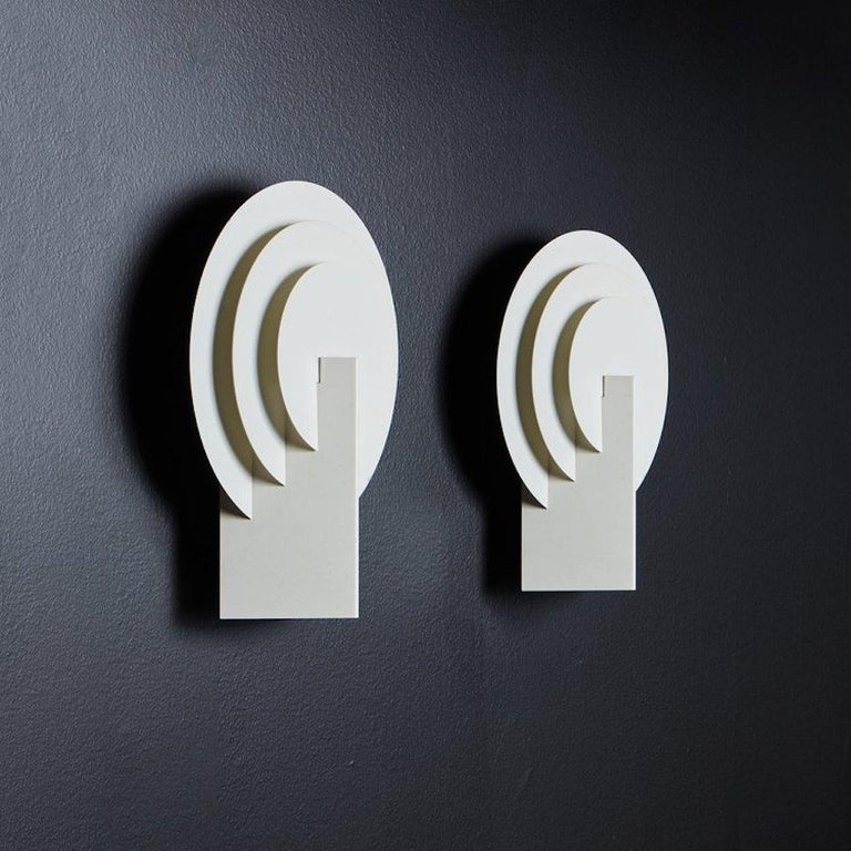 Late 20th Century Pair of Metal Wall Sconces by Lyskaer Belysning, Denmark 1970s