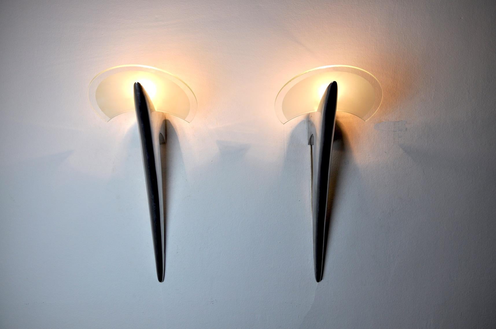 Pair of Metalarte Wall Lights 1970 Spain In Good Condition For Sale In BARCELONA, ES