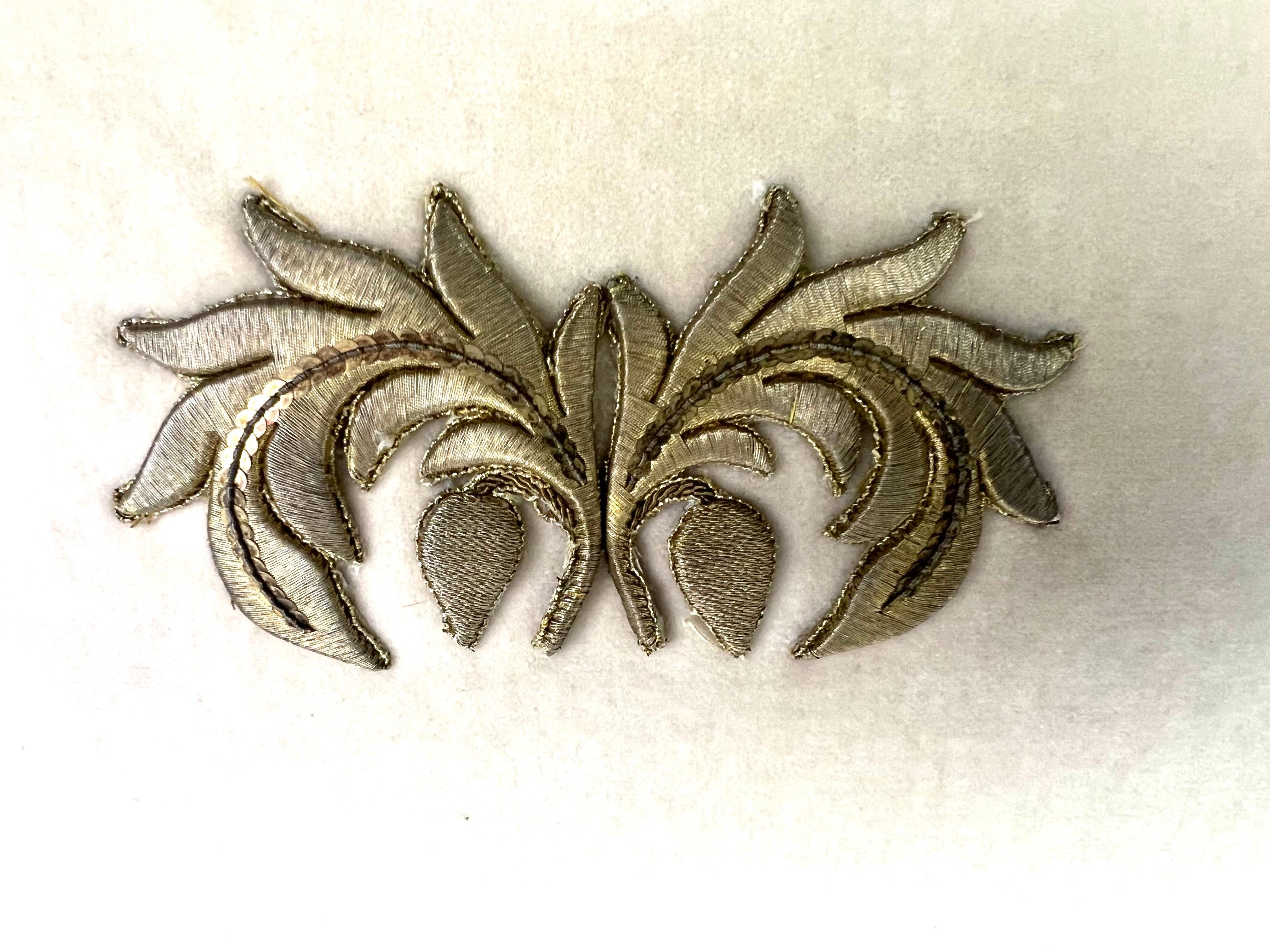 Pair of Metallic Applique Silk Velvet Pillows by MLA In New Condition In Los Angeles, CA